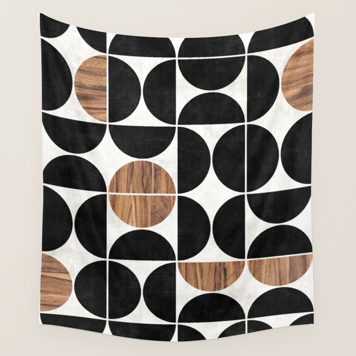 Mid-Century Modern Pattern No.1 - Concrete and Wood Wall Tapestry Gallery Image 4