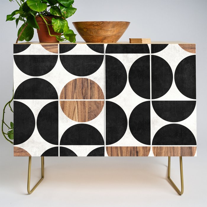 Mid-Century Modern Pattern No.1 - Concrete and Wood Credenza Gallery Image 1