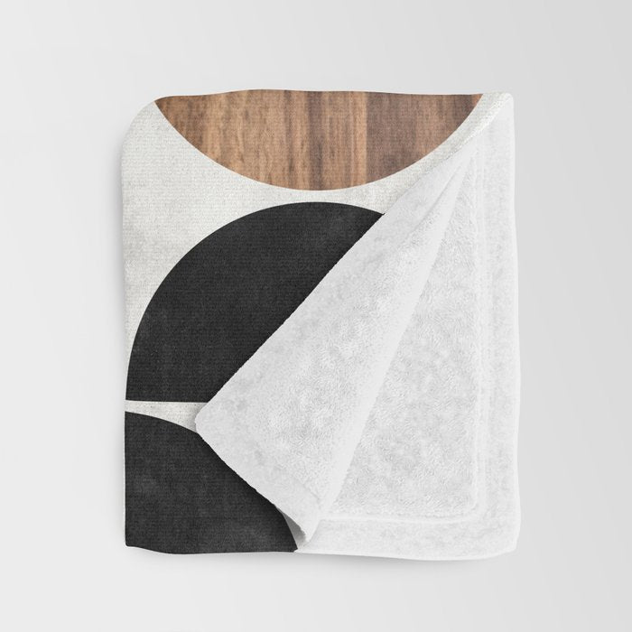 Mid-Century Modern Pattern No.1 - Concrete and Wood Throw Blanket Gallery Image 3
