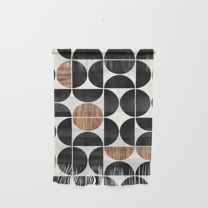 Mid-Century Modern Pattern No.1 - Concrete and Wood Wall Hanging Gallery Image 1
