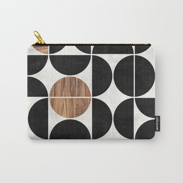 Mid-Century Modern Pattern No.1 - Concrete and Wood Carry All Pouch Gallery Image 1