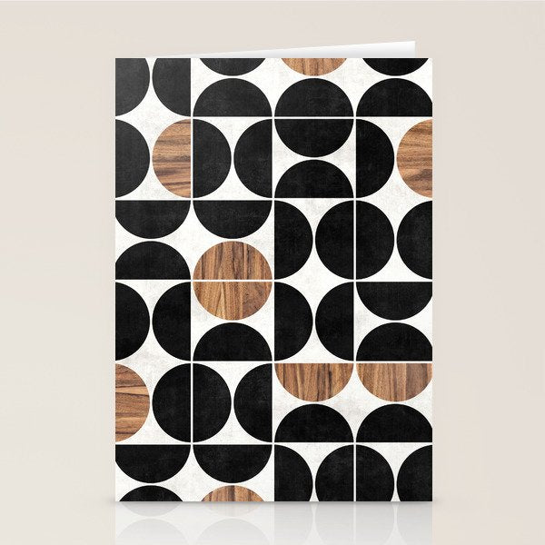 Mid-Century Modern Pattern No.1 - Concrete and Wood Stationery Card Gallery Image 2