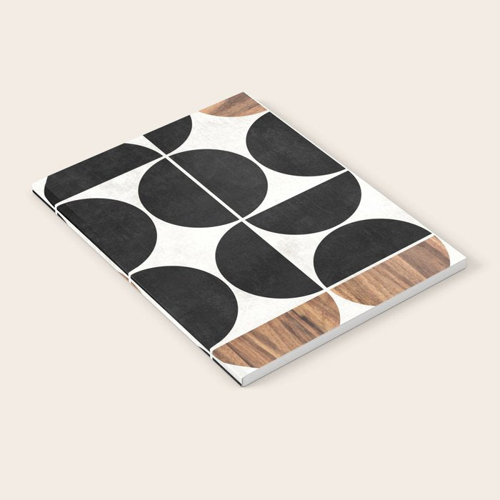 Mid-Century Modern Pattern No.1 - Concrete and Wood Notebook Gallery Image 2