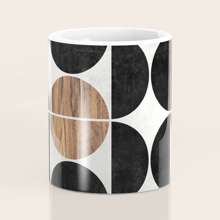 Mid-Century Modern Pattern No.1 - Concrete and Wood Coffee Mug Gallery Image 4