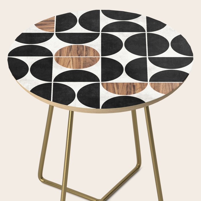 Mid-Century Modern Pattern No.1 - Concrete and Wood Side Table Gallery Image 2