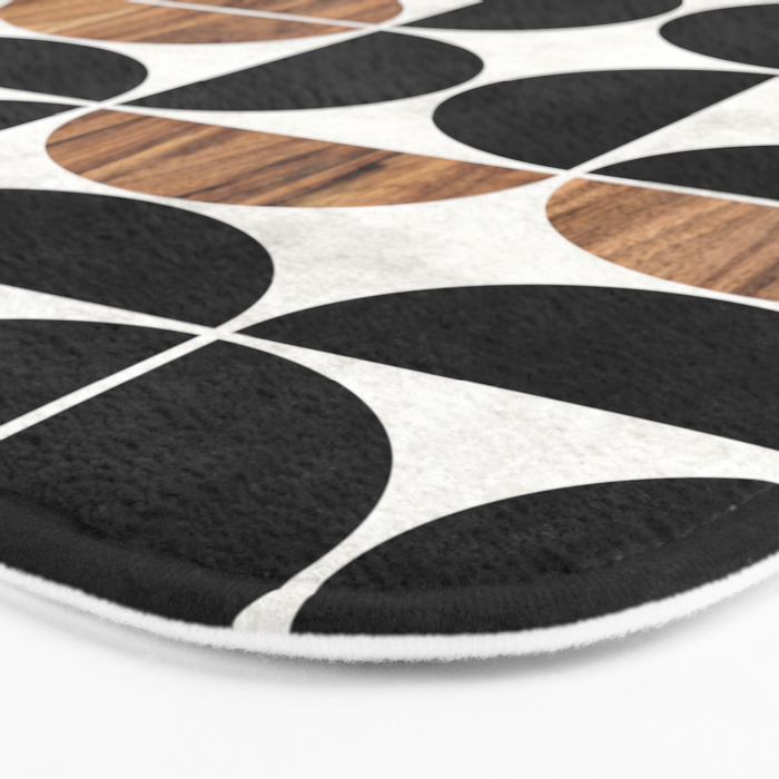 Mid-Century Modern Pattern No.1 - Concrete and Wood Bath Mat Gallery Image 3