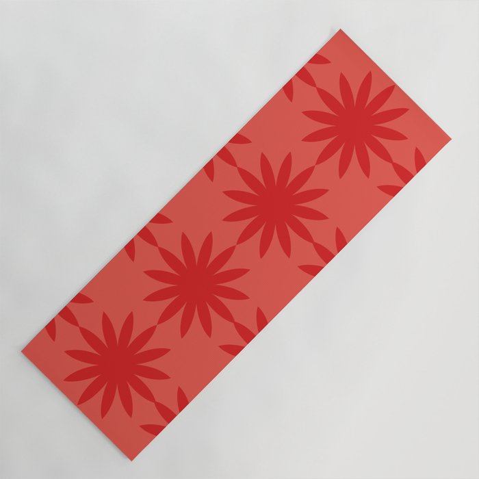 Red star flower Yoga Mat Gallery Image 1