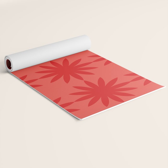 Red star flower Yoga Mat Gallery Image 2
