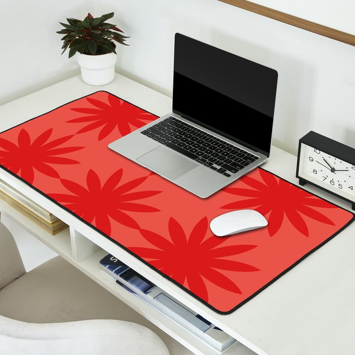 Red star flower Desk Mat Gallery Image 2