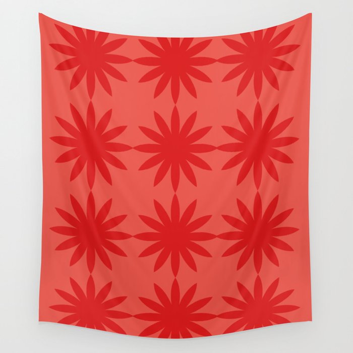 Red star flower Wall Tapestry Gallery Image 4