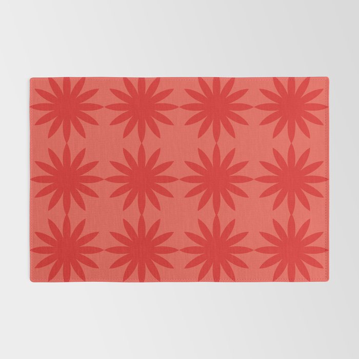 Red star flower Rug Gallery Image 2