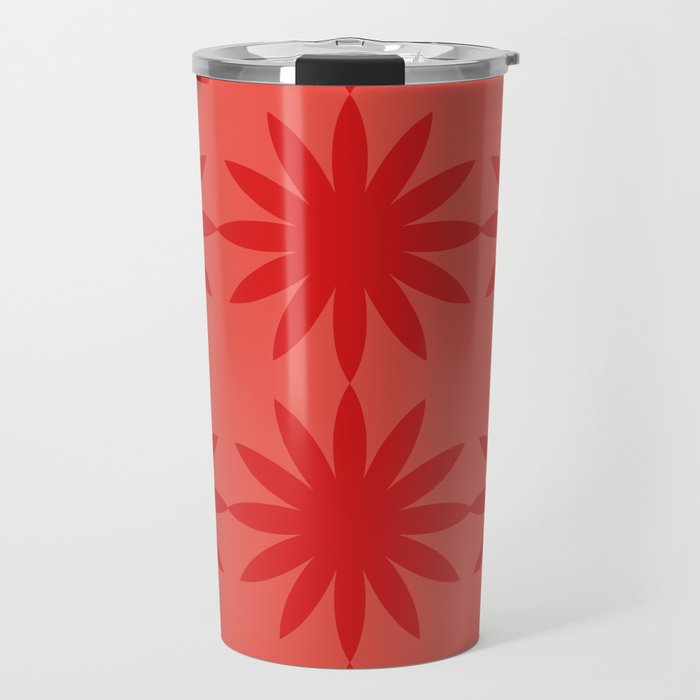 Red star flower Travel Mug Gallery Image 1