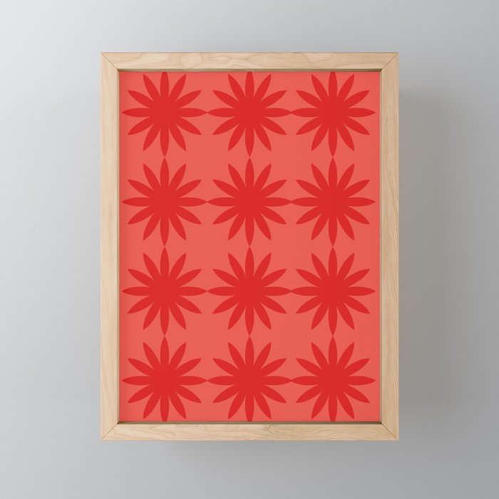 Red star flower Mini Art Print Gallery Image 1