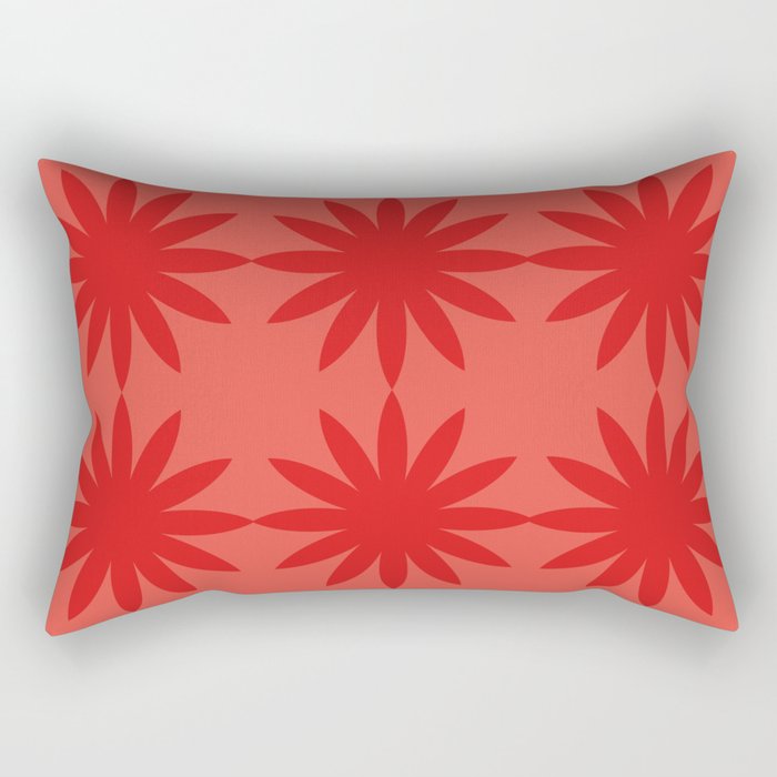 Red star flower Rectangular Pillow Gallery Image 1