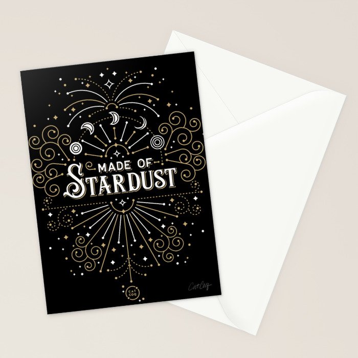 Made of Stardust - Black & Gold Palette Stationery Card Gallery Image 2