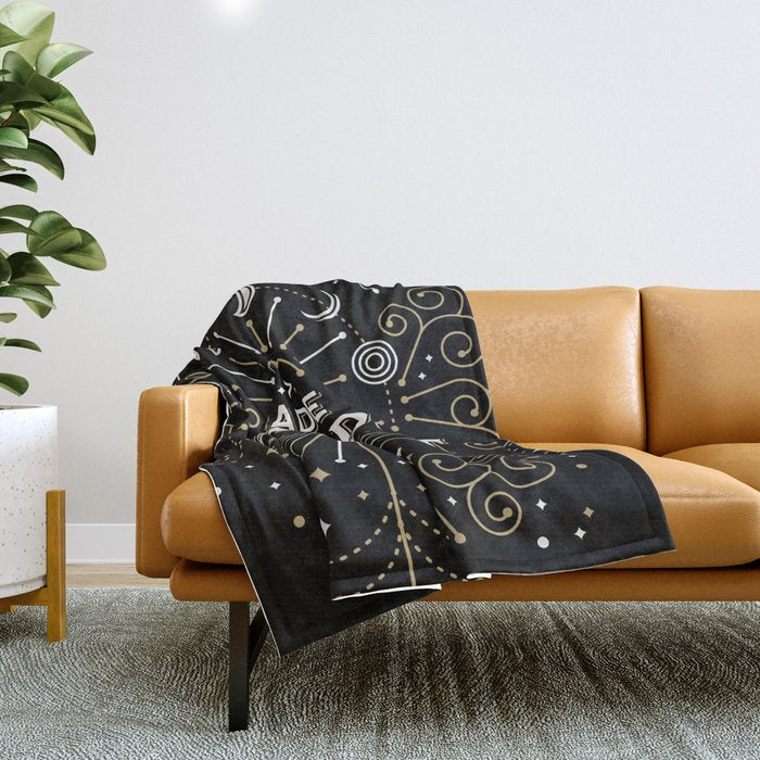 Made of Stardust - Black & Gold Palette Throw Blanket Gallery Image 1