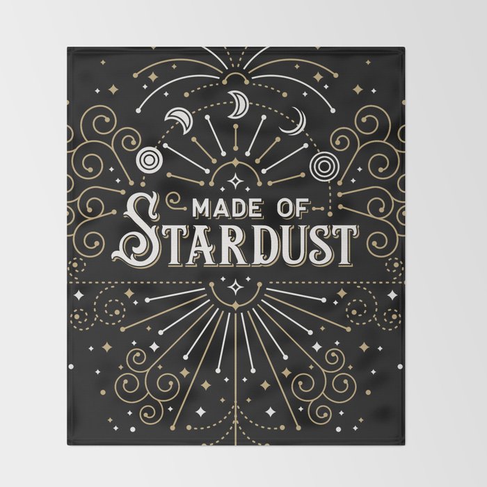 Made of Stardust - Black & Gold Palette Throw Blanket Gallery Image 2