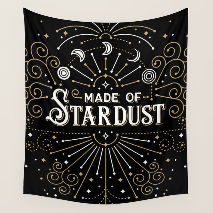 Made of Stardust - Black & Gold Palette Wall Tapestry Gallery Image 1