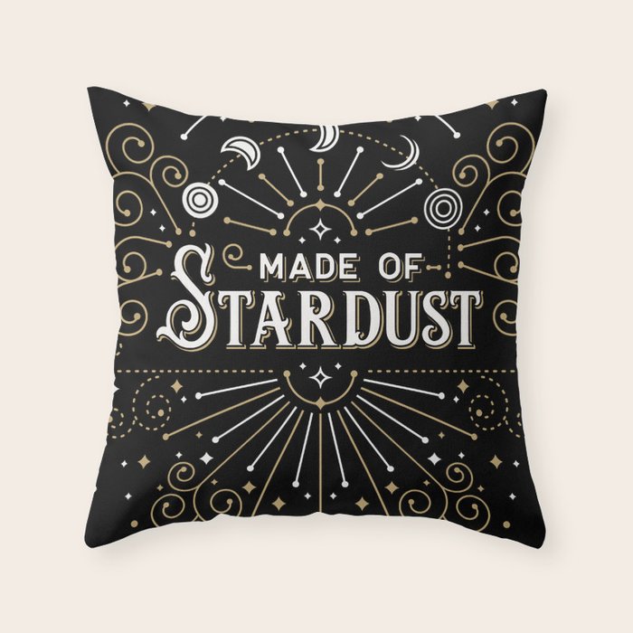 Made of Stardust - Black & Gold Palette Throw Pillow Gallery Image 6