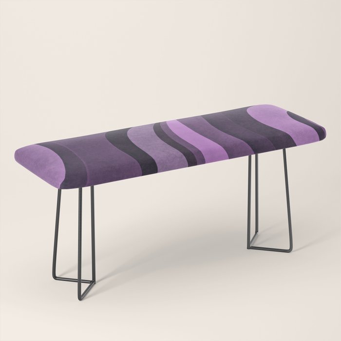 Wavy Watercolor Groovy Purple Shapes Bench Gallery Image 1