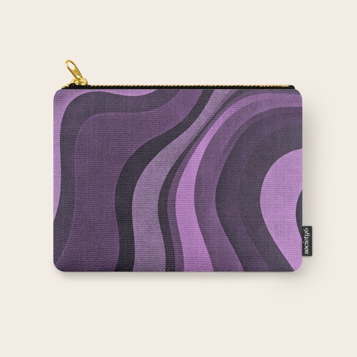 Wavy Watercolor Groovy Purple Shapes Carry All Pouch Gallery Image 1