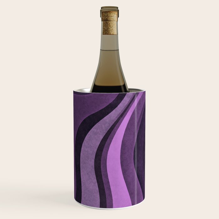 Wavy Watercolor Groovy Purple Shapes Wine Chiller Gallery Image 1