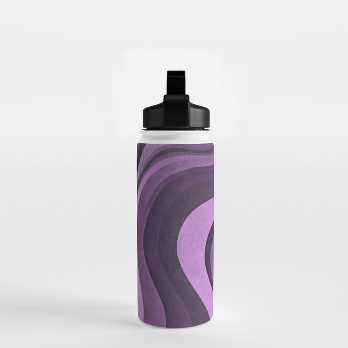 Wavy Watercolor Groovy Purple Shapes Water Bottle Gallery Image 2