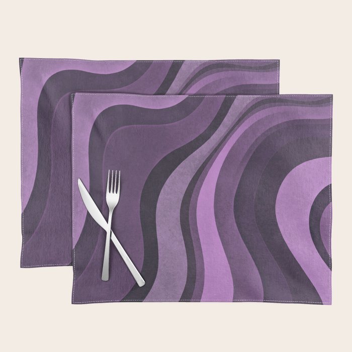 Wavy Watercolor Groovy Purple Shapes Placemat Gallery Image 1