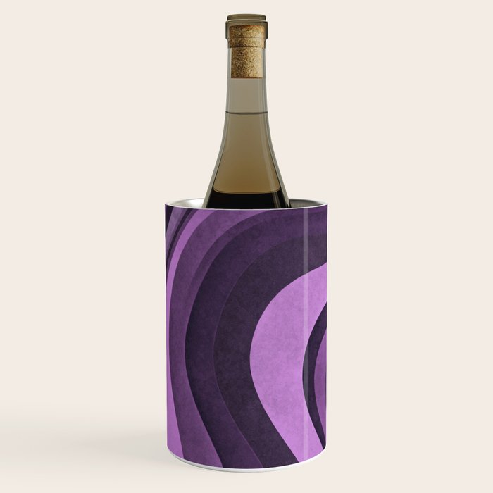 Wavy Watercolor Groovy Purple Shapes Wine Chiller Gallery Image 3