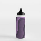 Wavy Watercolor Groovy Purple Shapes Water Bottle Gallery Image 3