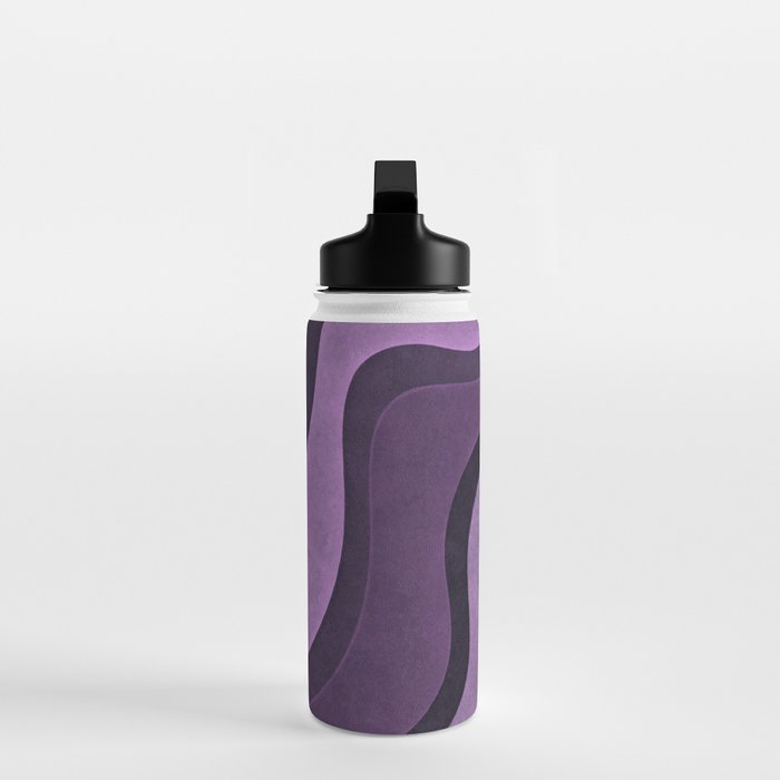 Wavy Watercolor Groovy Purple Shapes Water Bottle Gallery Image 3