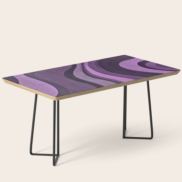 Wavy Watercolor Groovy Purple Shapes Coffee Table Gallery Image 1