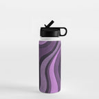 Wavy Watercolor Groovy Purple Shapes Water Bottle Gallery Image 1
