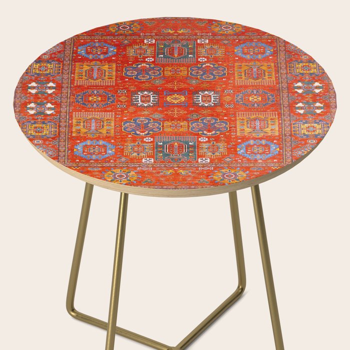 Orange Angel Snowfall Kazak Persian Rug Side Table Gallery Image 2