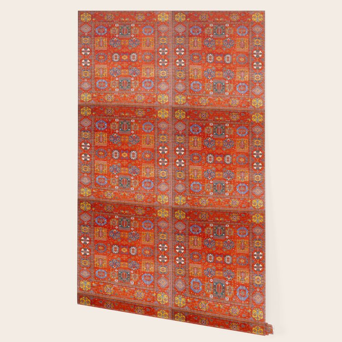 Orange Angel Snowfall Kazak Persian Rug Wallpaper Gallery Image 2