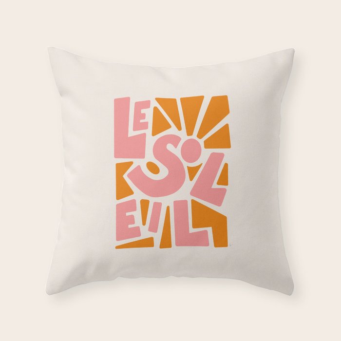 Le Soleil French Sun Throw Pillow Gallery Image 1