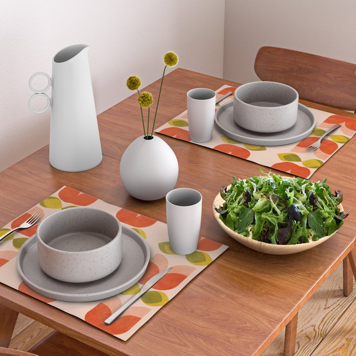 retro tulips midcentury Placemat Gallery Image 2