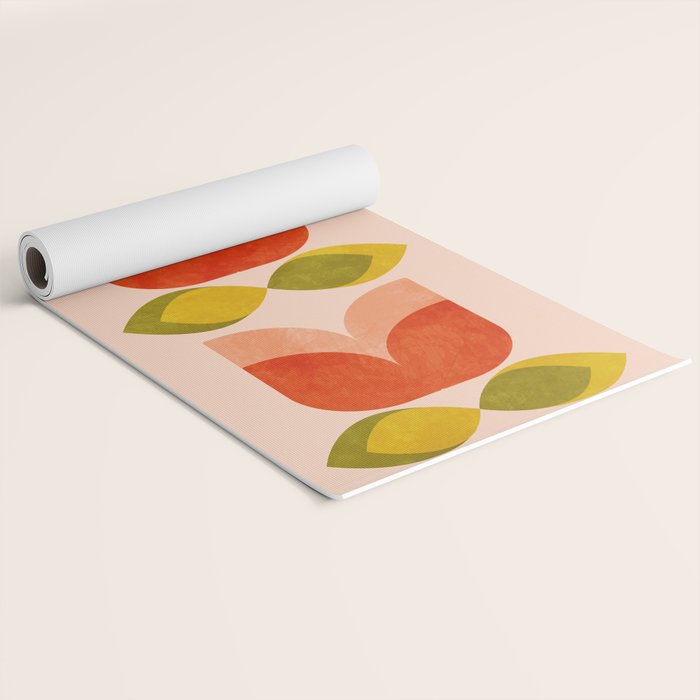 retro tulips midcentury Yoga Mat Gallery Image 2