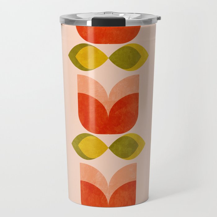 retro tulips midcentury Travel Mug Gallery Image 1