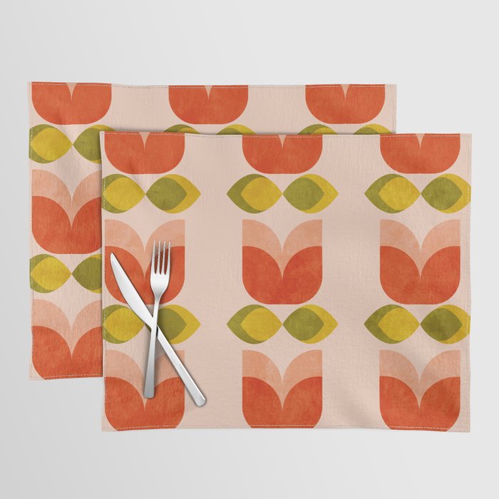 retro tulips midcentury Placemat Gallery Image 1