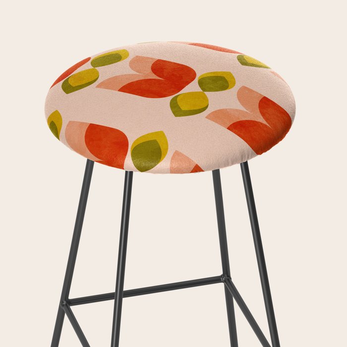 retro tulips midcentury Stool Gallery Image 2