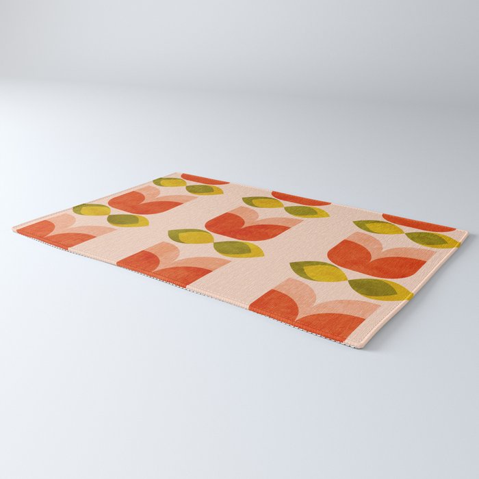 retro tulips midcentury Rug Gallery Image 3