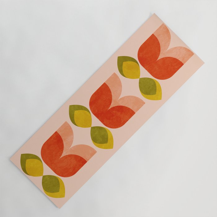 retro tulips midcentury Yoga Mat Gallery Image 1