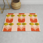 retro tulips midcentury Rug Gallery Image 1