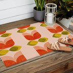 retro tulips midcentury Outdoor Rug Gallery Image 2