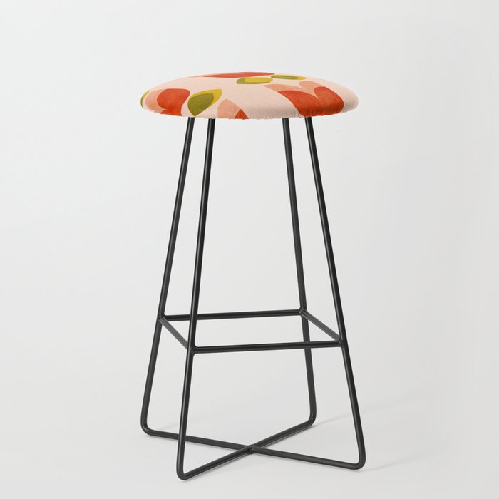 retro tulips midcentury Stool Gallery Image 1