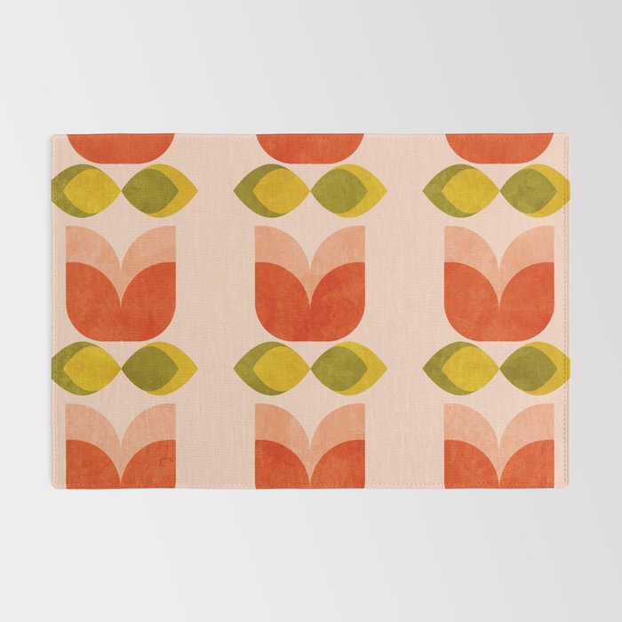 retro tulips midcentury Rug Gallery Image 2