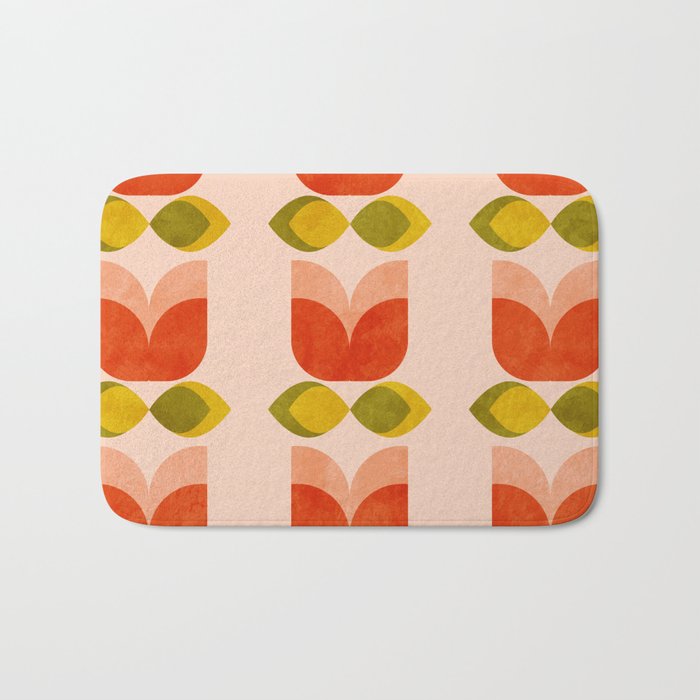 retro tulips midcentury Bath Mat Gallery Image 1
