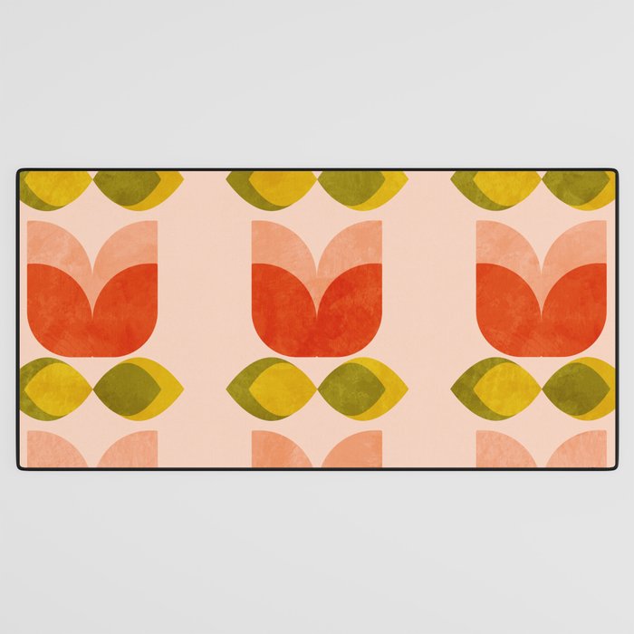 retro tulips midcentury Desk Mat Gallery Image 3