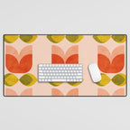 retro tulips midcentury Desk Mat Gallery Image 1